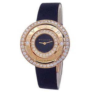 Preowned Bvlgari Astrale Quartz Diamond Black Dial Watch AE 36 G