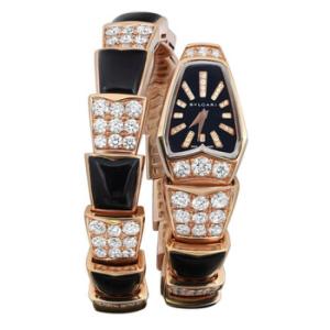 Preowned Bvlgari Serpenti Diamond Black Dial Watch
