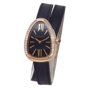 Preowned Bvlgari Serpenti Quartz Diamond Black Dial Watch