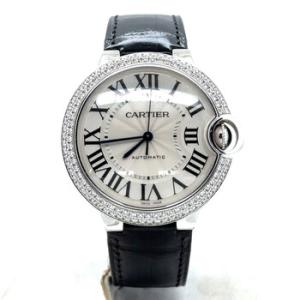 Preowned Cartier Ballon Bleu De Cartier Diamond Silver Flinque Dial Watch WE902067