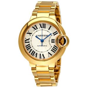 Preowned Cartier Ballon Bleu De Cartier Lacquered Silvered Guilloche Opaline Dial Watch WGBB0005