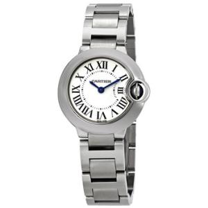 Preowned Cartier Ballon Bleu Silver Dial Stainless Steel Watch W69010Z4
