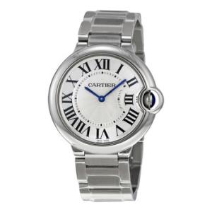 Preowned Cartier Ballon Bleu de Cartier Silvered guilloche Dial Watch W69011Z4