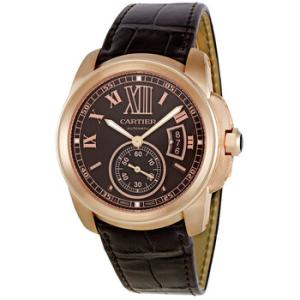 Preowned Cartier Calibre De Cartier Brown Dial Watch W7100007