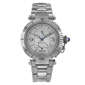 Preowned Cartier Gmt Automatic Silver Dial Watch