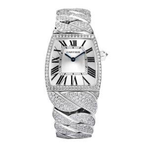 Preowned Cartier La Dona Automatic Diamond Silver Dial Watch WE6601MX