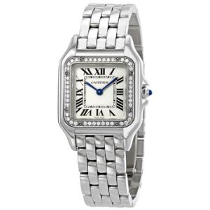 Preowned Cartier Panthere Diamond Silver Dial Watch W4PN0008