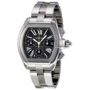 Preowned Cartier Roadster Chronograph Black Dial Watch W62020X6