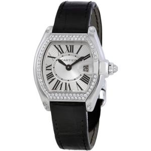 Preowned Cartier Roadster Diamond Silver Dial Watch WE500260