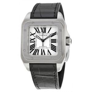 Preowned Cartier Santos 100 Silvered Opaline Dial Watch W20106X8