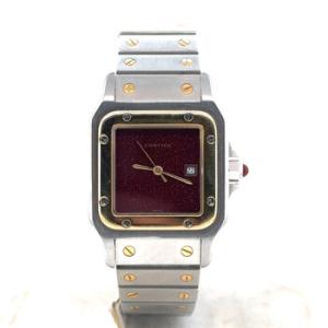 Preowned Cartier Santos Carree Automatic Red Dial Watch