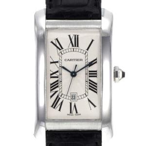 Preowned Cartier Tank Americaine Automatic Silver Dial Watch W2603256