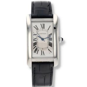 Preowned Cartier Tank Americaine Automatic Silver Dial Watch WSTA0045