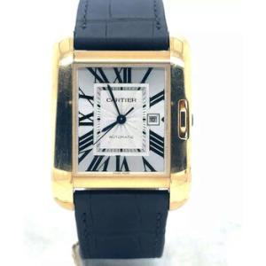 Preowned Cartier Tank Anglaise Large Silver Dial Watch W5310032