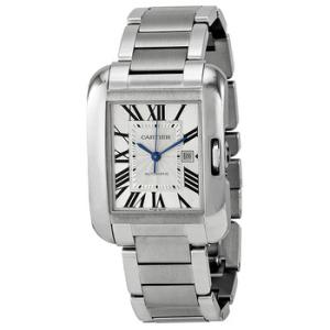 Preowned Cartier Tank Anglaise Silver Dial Watch W5310009