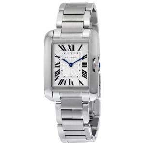 Preowned Cartier Tank Anglaise Silver Dial Watch W5310044