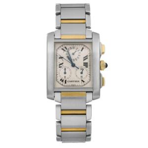 Preowned Cartier Tank Franaise Quartz Silver Dial Watch W51001Q3