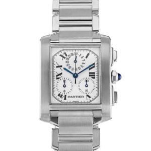 Preowned Cartier Tank Francaise Chronograph Quartz Silver Dial Watch W51001Q3