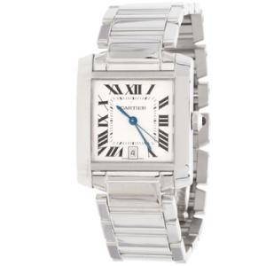 Preowned Cartier Tank Francaise Silver guilloche Dial Watch W50011S3