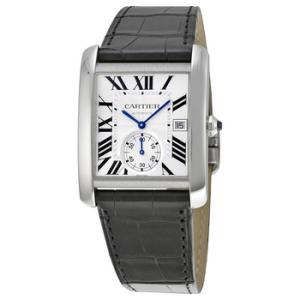Preowned Cartier Tank MC Silver Guilloche Dial Watch W5330003