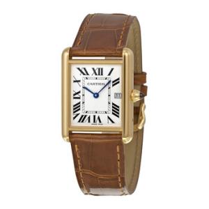 Preowned Cartier Tank Silver Grained Dial Watch W1529756