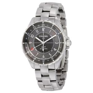 Preowned Chanel J12 Chromatic Gmt GMT Charcoal Dial Watch H3099