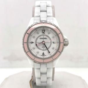 Preowned Chanel J12 Diamond White Dial Watch H4466