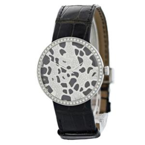 Preowned Christian Dior La D De Dior Quartz Diamond Black Dial Watch CD042113