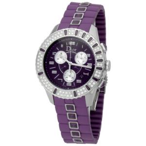 Preowned Dior Christal Chronograph Purple Dial Watch CD11431JR001
