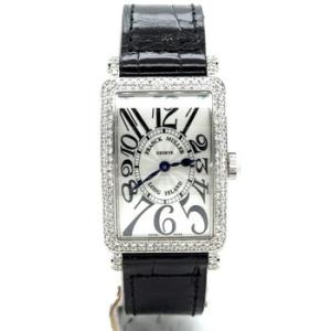 Preowned Franck Muller Long Island Quartz Diamond Silver Dial Watch 902 QZ D