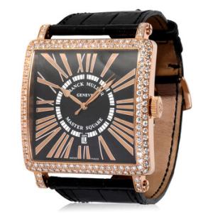 Preowned Franck Muller Master Square Automatic Diamond Black Dial Watch 6000K SC DT D