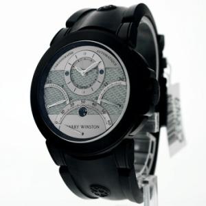 Preowned Harry Winston Ocean Triple Retrograde Chronograph Silver  Grey Dial Watch oceact44zz007