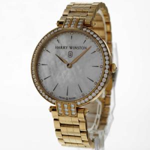 Preowned Harry Winston Premier Diamond Pink Mother of Pearl Dial Watch prnqhm39rr002