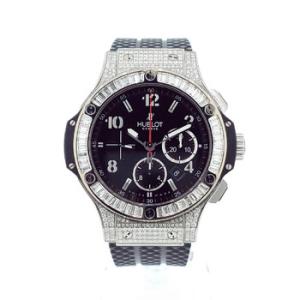 Preowned Hublot Big Bang Chronograph Diamond Black Dial Watch 301.SW.130.RX.094
