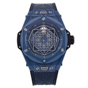 Preowned Hublot Big Bang Sang Bleu Blue Dial Watch 415.EX.7179.VR.MXM19