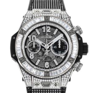Preowned Hublot Big Bang Unico Chronograph Automatic Diamond Black Dial Watch 421.NX.1170.RX.0904
