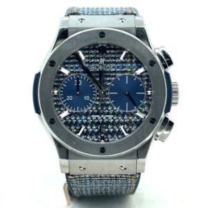 Preowned Hublot Classic Fusion Chronograph Automatic Chronometer Blue Dial Watch 521.NX.2770.NR.JPN18