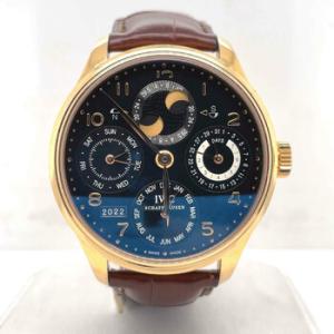 Preowned IWC Portuguese Perpetual Calendar Black Dial Watch IW502119