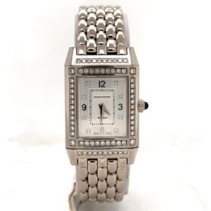 Preowned Jaeger LeCoultre Reverso Hand Wind Diamond Silver Dial Watch Q2673420