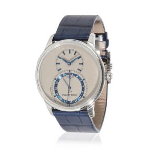 Preowned Jaquet Droz Grande Seconde Quantieme Titanium Grey Sandblasted Dial Watch J007020350