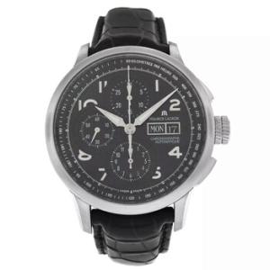 Preowned Maurice Lacroix Masterpiece Chronograph Automatic Black Dial Watch MP6348SS00132E
