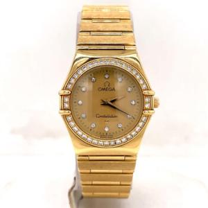 Preowned Omega Constellation Quartz Diamond Champagne Dial Watch