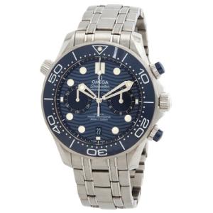 Preowned Omega Seamaster Diver Chronograph Automatic Chronometer Blue Dial Watch 210.30.44.51.03.001