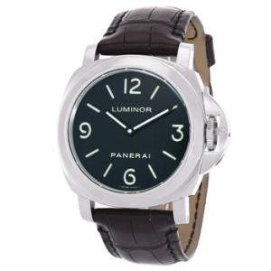 Preowned Panerai Luminor Base Black Dial and Leather Strap Watch