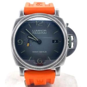 Preowned Panerai Luminor SilverLuminor Dial Watch PAM01412