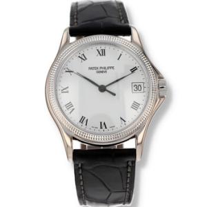 Preowned Patek Philippe Calatrava Automatic White Dial Watch 5117G