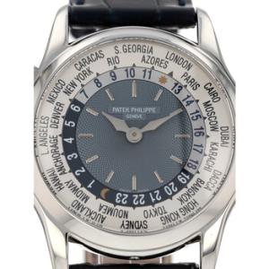 Preowned Patek Philippe World Time GMT Automatic DayNight Blue Dial Watch 5110P