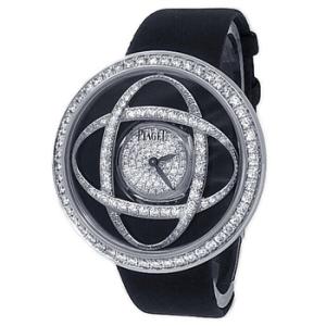 Preowned Piaget Limelight Jazz Party Quartz Diamond Black Dial Watch G0A35156