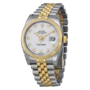 Preowned Preowned Rolex Oyster Perpetual Automatic Chronometer Diamond White Dial Watch