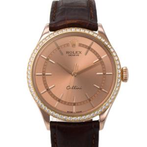 Preowned Rolex Cellini Automatic Chronometer Diamond Pink Dial Watch 50705RBR